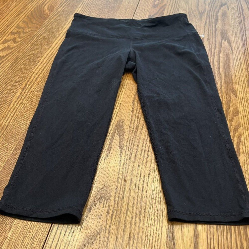 Athleta Black Activewear Athletic Fit Crop Capri Elastic Waist Leggings Size S